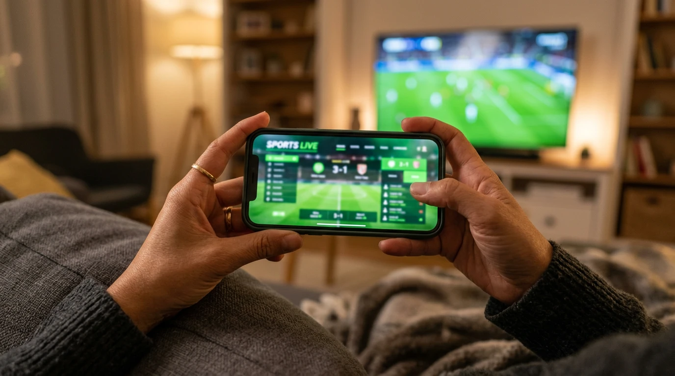 Apostador usando su smartphone para realizar apuestas en la Serie A