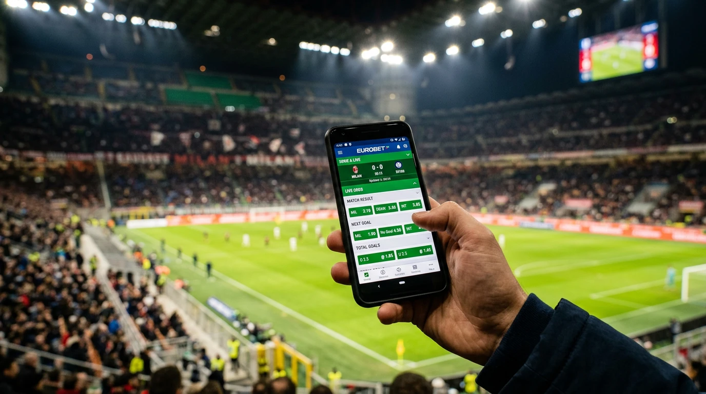 Pantalla mostrando apuestas en directo durante un partido de la Serie A italiana